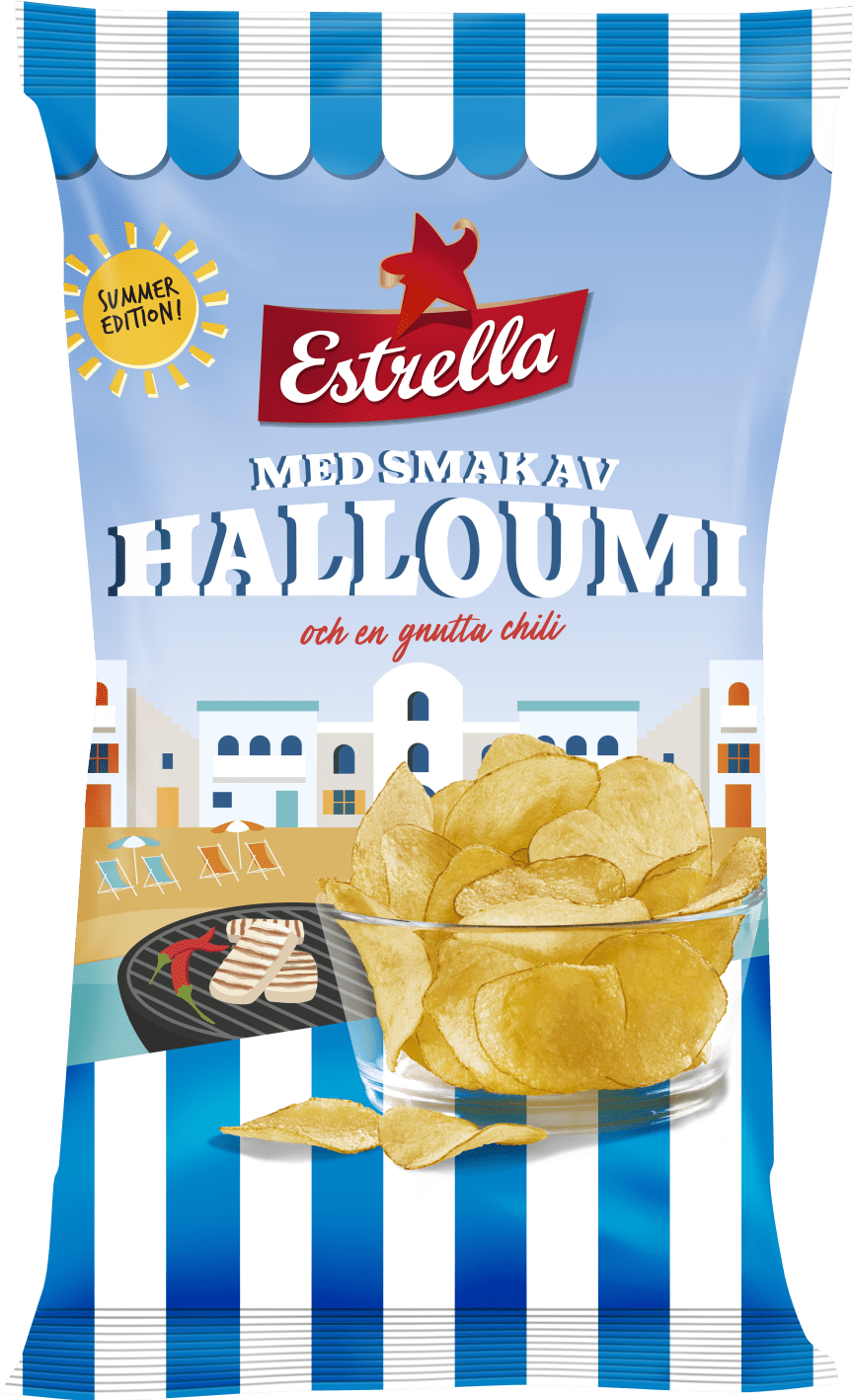 Estrella Chips Halloumi med chili 175g
