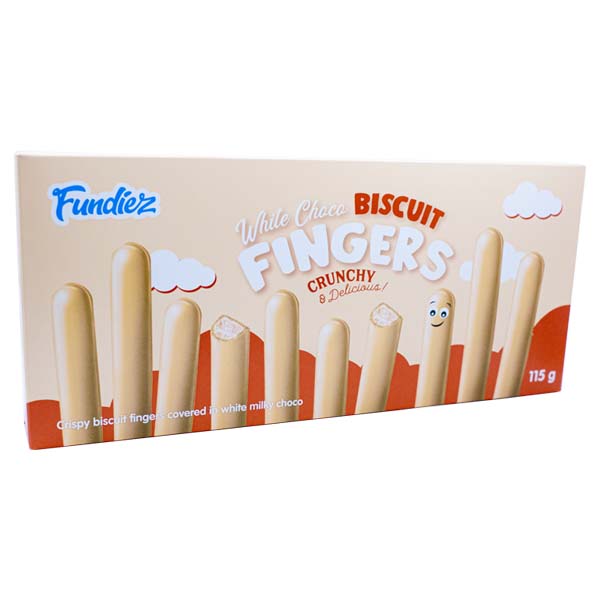 Fundiez Biscuit Fingers White - 115g