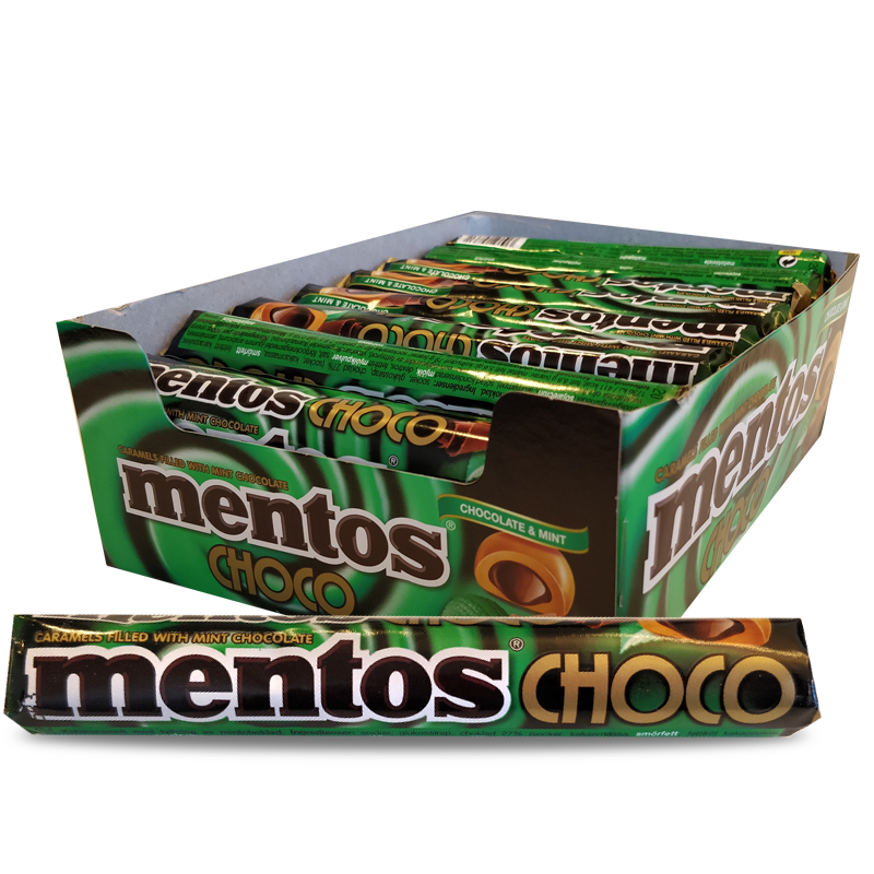 Hel låda "Mentos Choco Mint" 24 x 38g - 37% rabatt