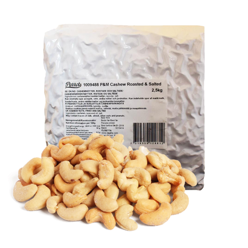 Cashewnötter "Roasted & Salted" 2,5kg - 50% rabatt
