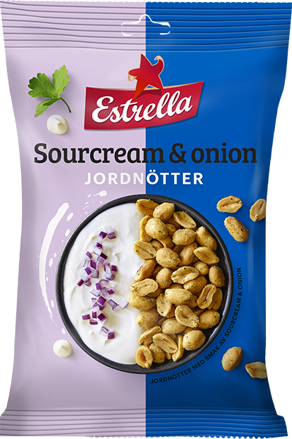Estrella Jordnötter Sourcream & Onion 180g