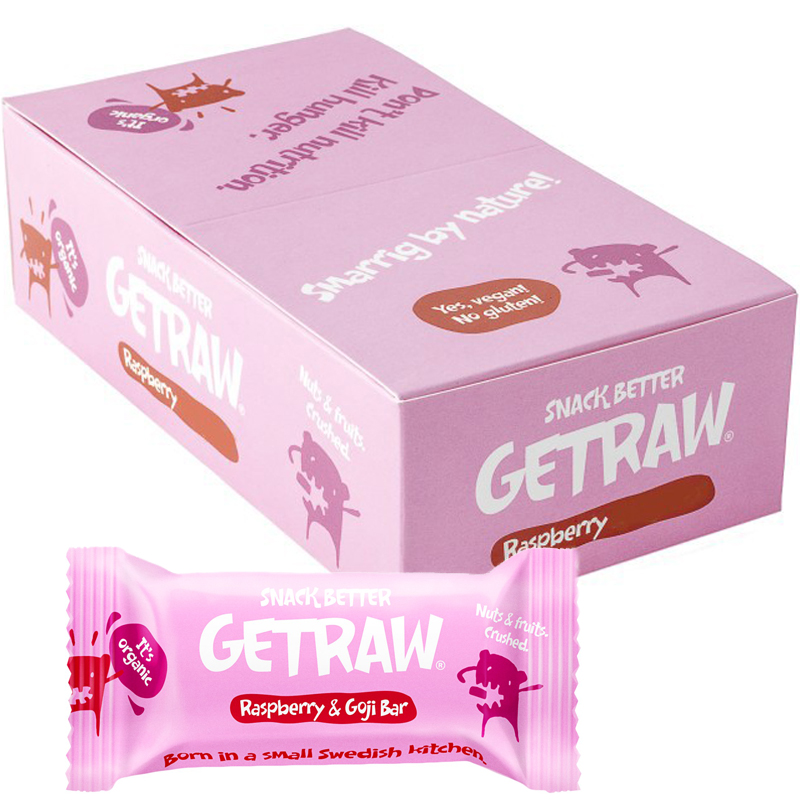 Hel Låda Rawbars "Raspberry & Goji" 12 x 48g - 47% rabatt
