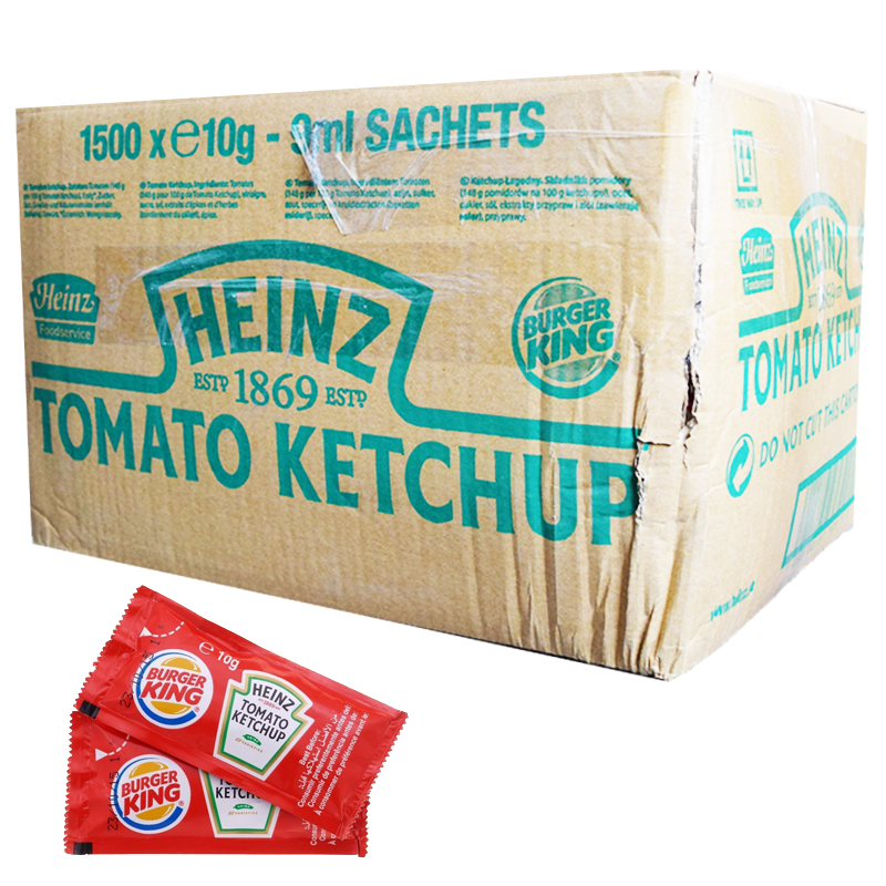 Hel Låda Ketchup Portionsförpackningar 1500 x 10g - 95% rabatt
