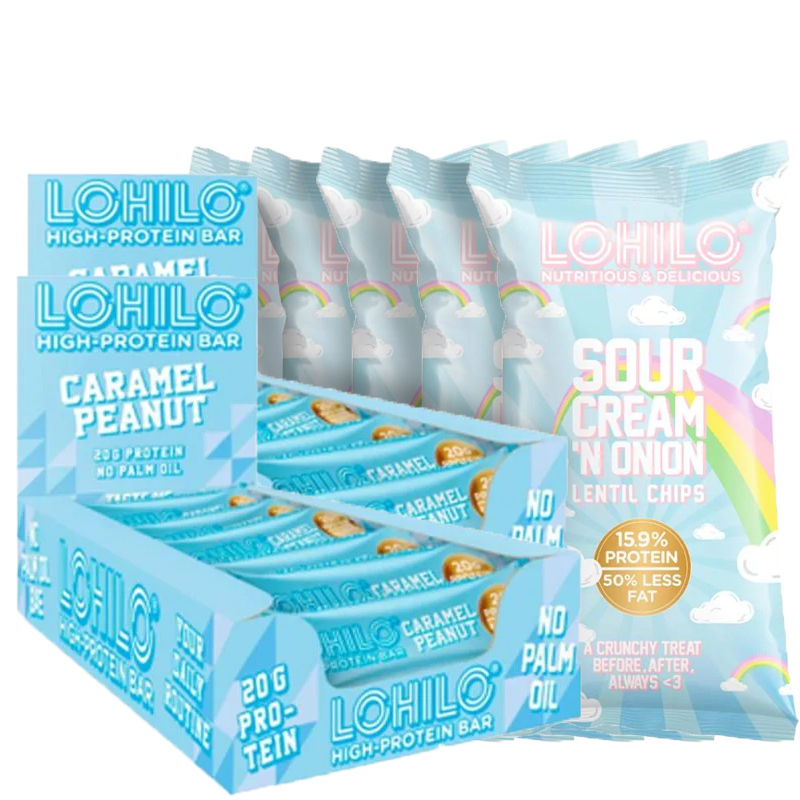 Proteinbars Karamell & Jordnöt + Linschips Protein - 55% rabatt