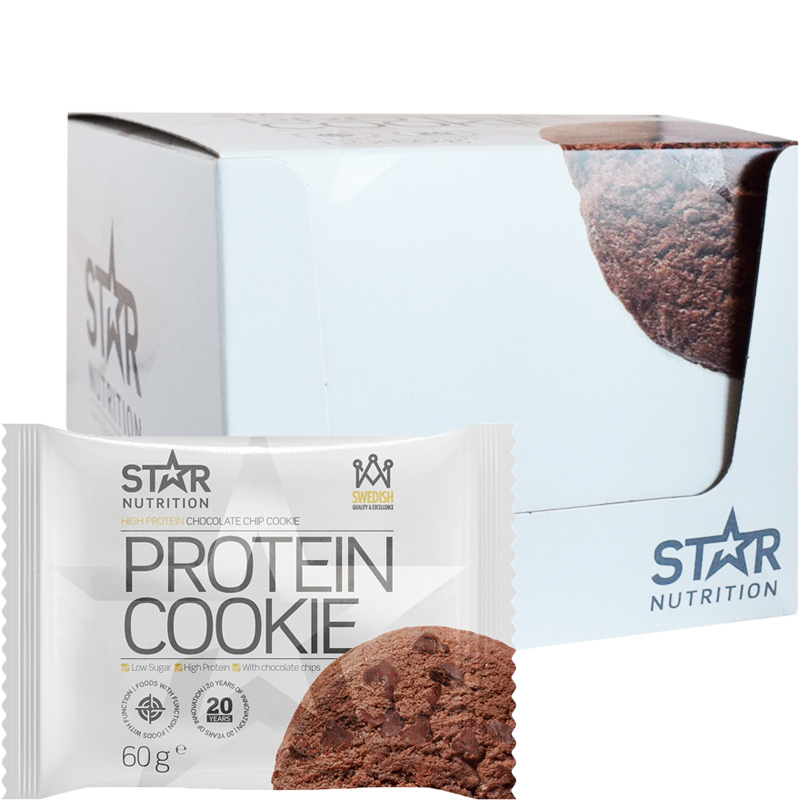 Hel låda Proteinkakor "Chocolate Chip Cookie" 12 x 60g - 38% rabatt