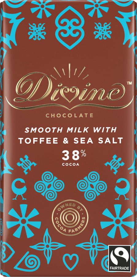 Divine Chocolate Milk Chocolate Toffee & Sea Salt 90g