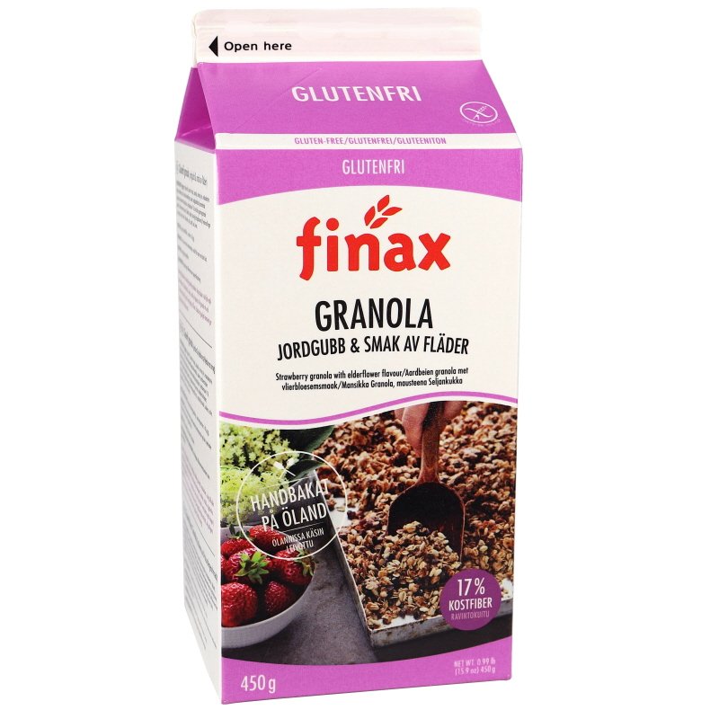 Granola Jordgubb Fläder Glutenfritt - 29% rabatt