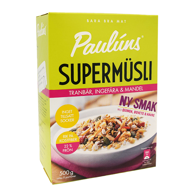 Müsli Tranbär, Ingefära & Mandel - 32% rabatt