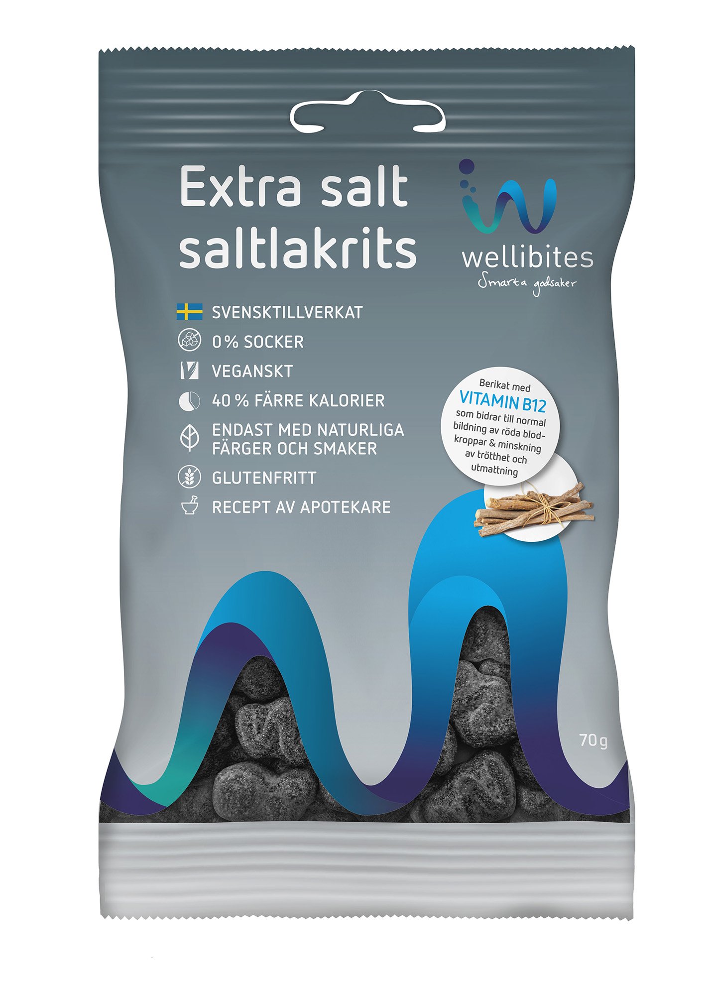 Wellibites Extra salt saltlakrits 70g