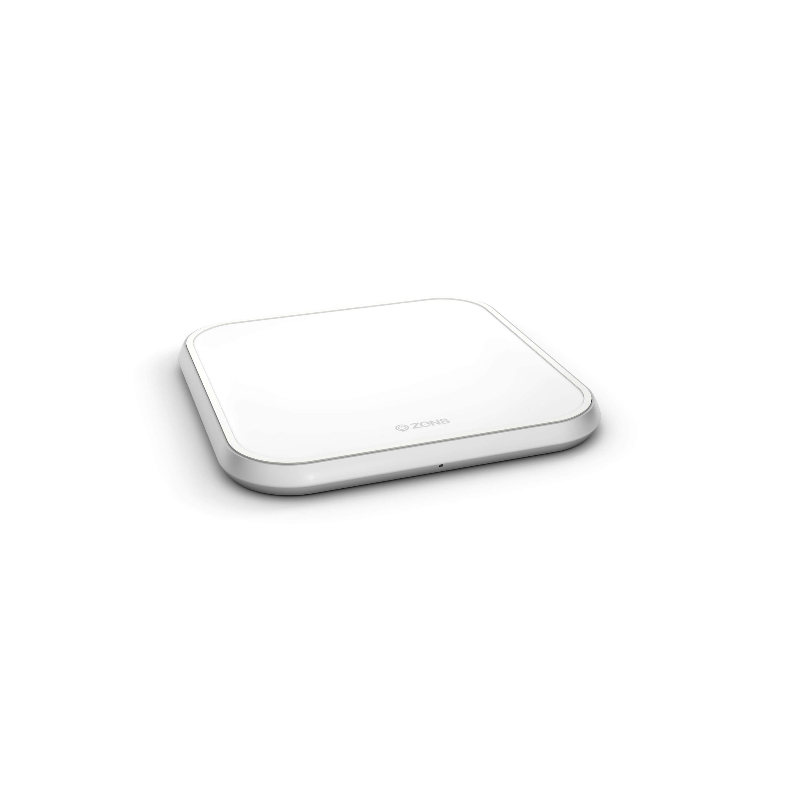 ZENS Single Alu. Laddare QI Trådlös 220V-sladd 10W Vit