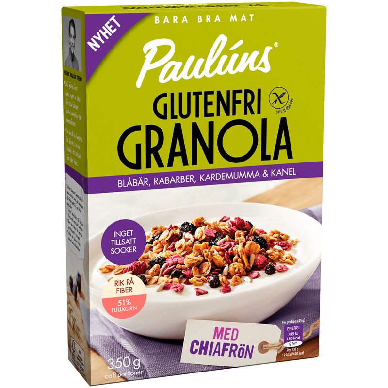 Granola Blåbär, Rabarber, Kardemumma & Kanel. - 37% rabatt