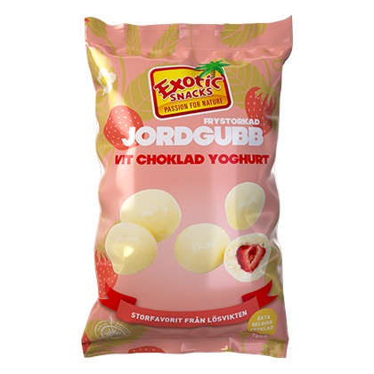 Exotic Snacks Frystorkad Jordgubb Vit Choklad Yoghurt 145g