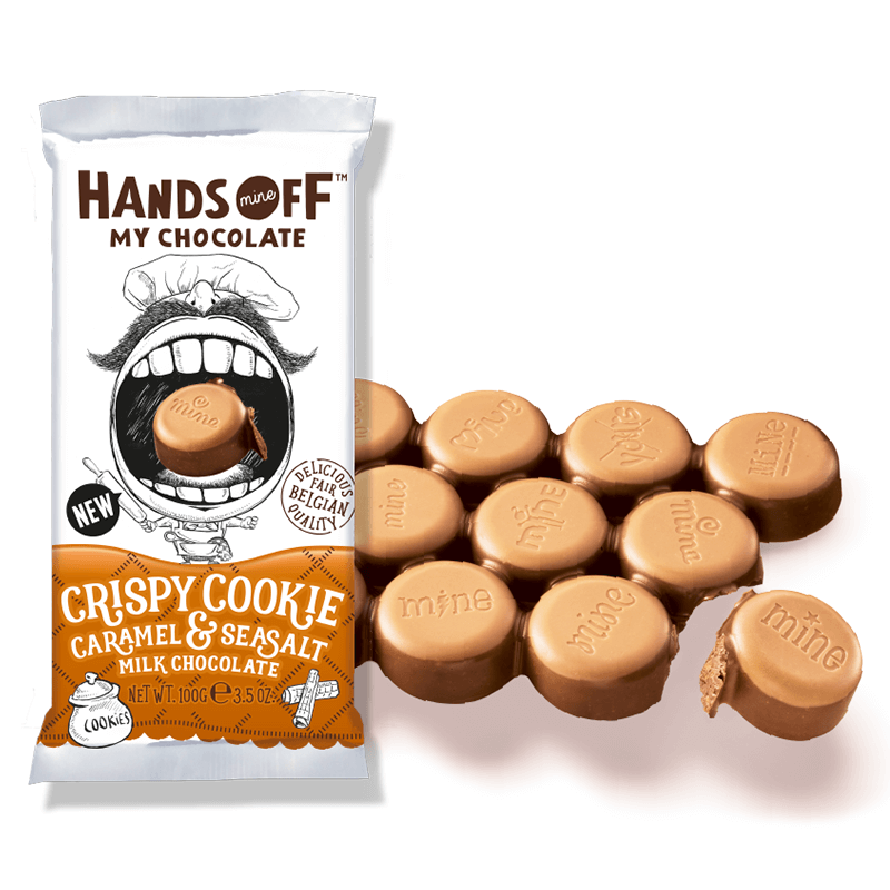 Hands Off My Chocolate - Crispy Cookie Caramel & Sea Salt Milk Chocolate 100g