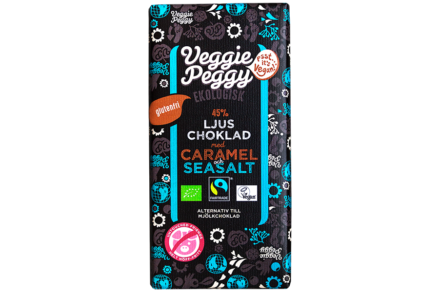 Veggie Peggy Ljus Choklad - Caramel & Seasalt 85g