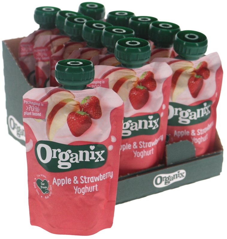 Eko Mellanmål Yoghurt, Äpple & Jordgubb 12-pack - 52% rabatt