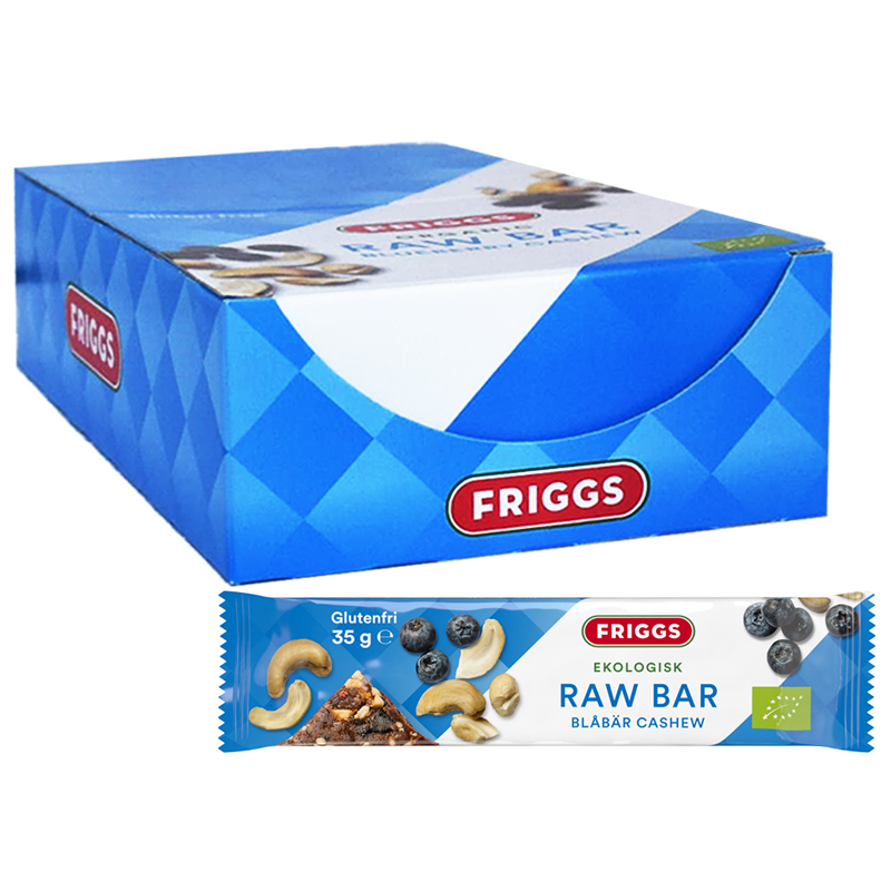 Hel Låda Rawbars Blåbär & Cashew 24 x 35g - 70% rabatt