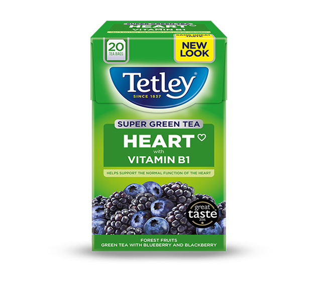 Tetley Super Green Tea Heart Forest Fruits 20 påsar
