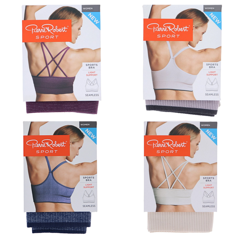 Sport BH Light Support Beige/Blå/Grå/Lila Stl S 4-pack - 83% rabatt