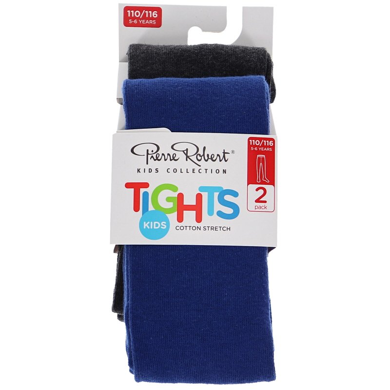 Bomull tights 2-pack Blå/ Svart Stl 110-116 - 51% rabatt