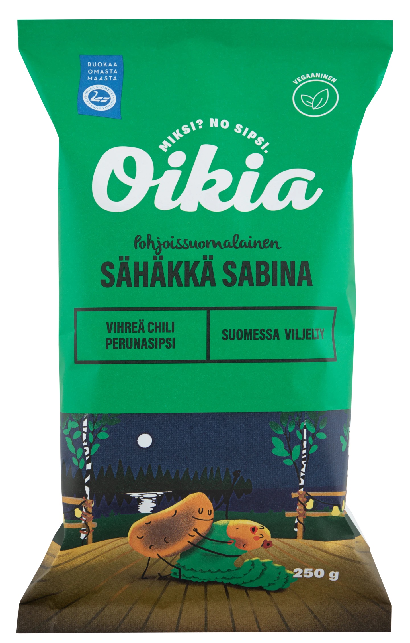 Oikia Sähäkkä Sabina Grön Chili Chips 250g