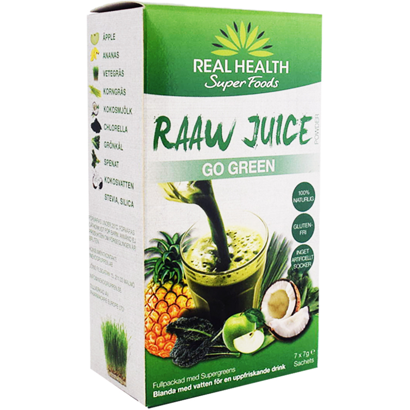 Råjuice "Go Green" 7 x 7g - 83% rabatt