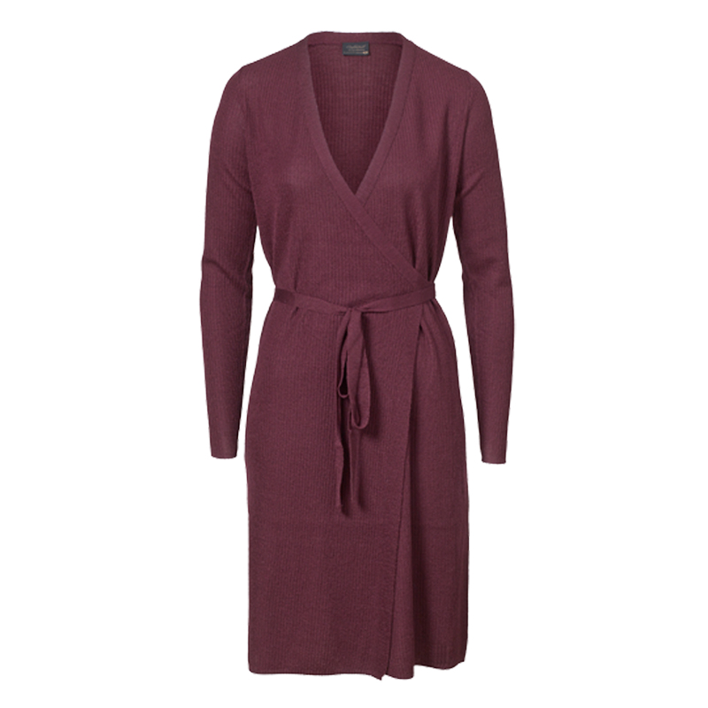 Omlottklänning Ull Burgundy Stl S - 68% rabatt