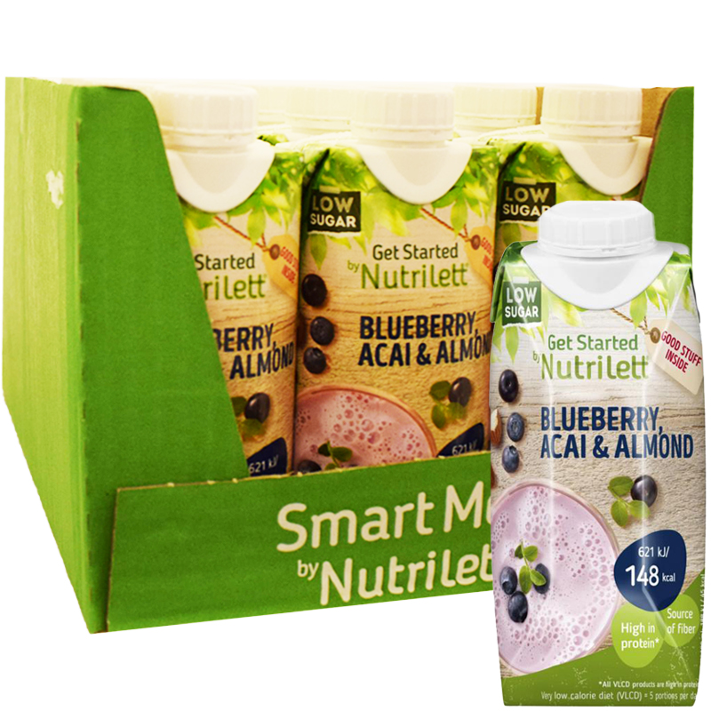 Hel Låda Måltidsersättning Shake "Blueberry, Acai & Almond" 12 x 330ml - 23% rabatt