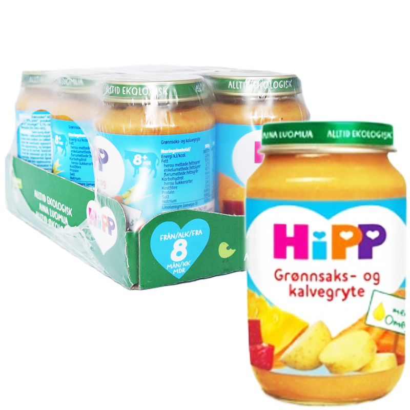Hel Låda Barnmat "Grönsaks- & Kalvgryta" 6 x 190g - 83% rabatt