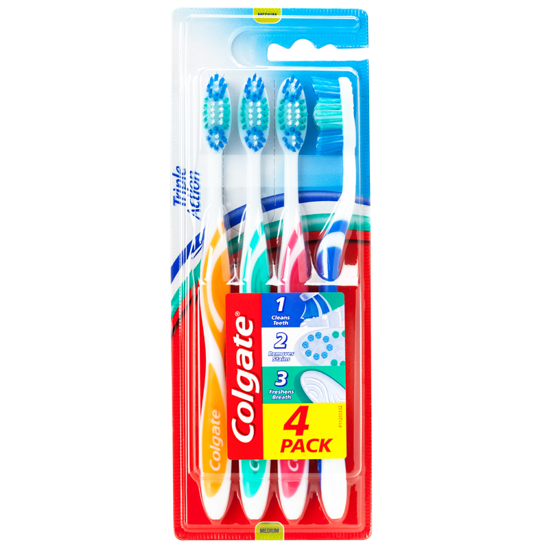 Colgate Triple Action Tandborste 4-pack - 29% rabatt