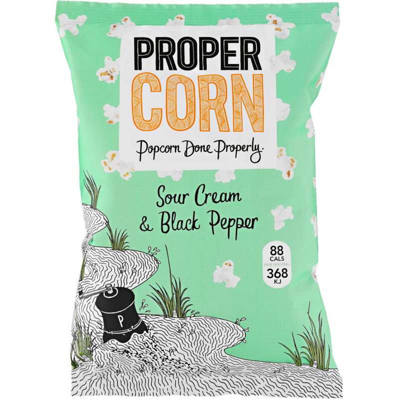 Popcorn "Sourcream & Black Pepper" 80g - 93% rabatt