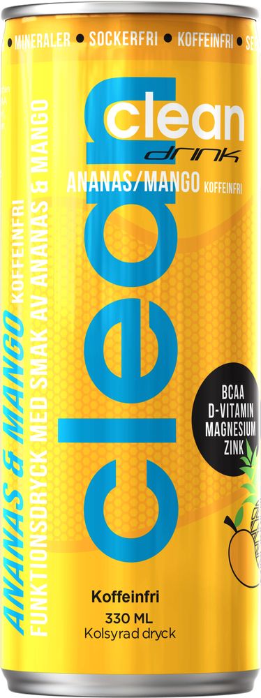 Clean Drink Ananas/Mango Koffeinfri 33cl