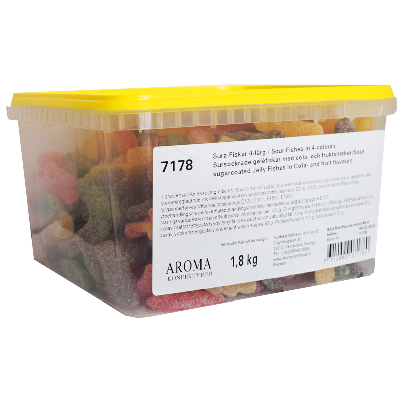 Hel Låda Godis "Sura Fiskar" 1,8kg - 29% rabatt