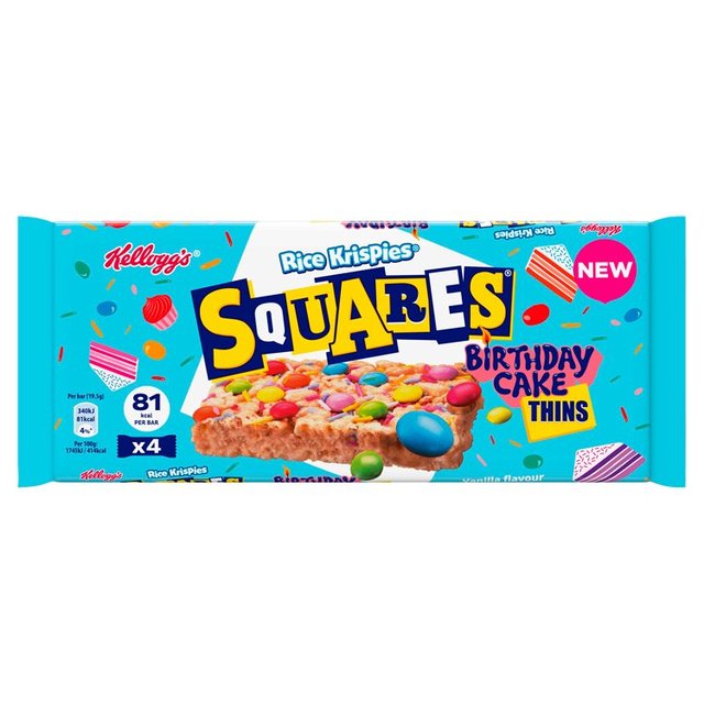 Kelloggs Rice Krispie Squares White Birthday Cake 18g