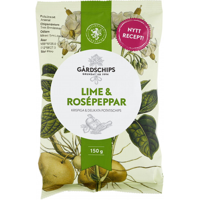 Chips Lime & Rosépeppar 150g - 78% rabatt