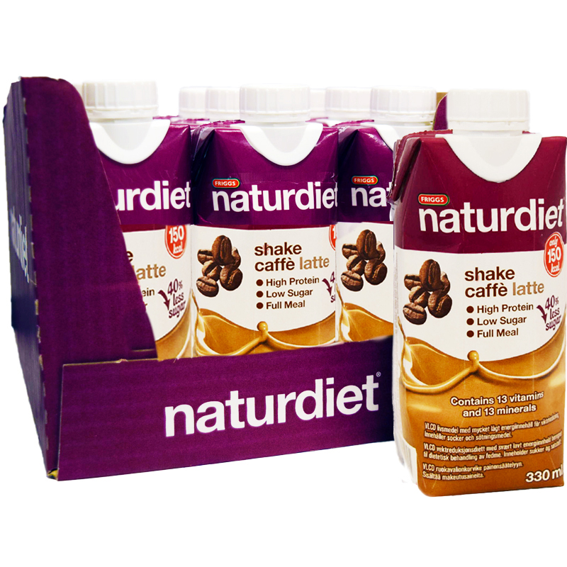 Hel Låda Måltidsersättning Shake "Caffè Latte" 12 x 330ml - 30% rabatt