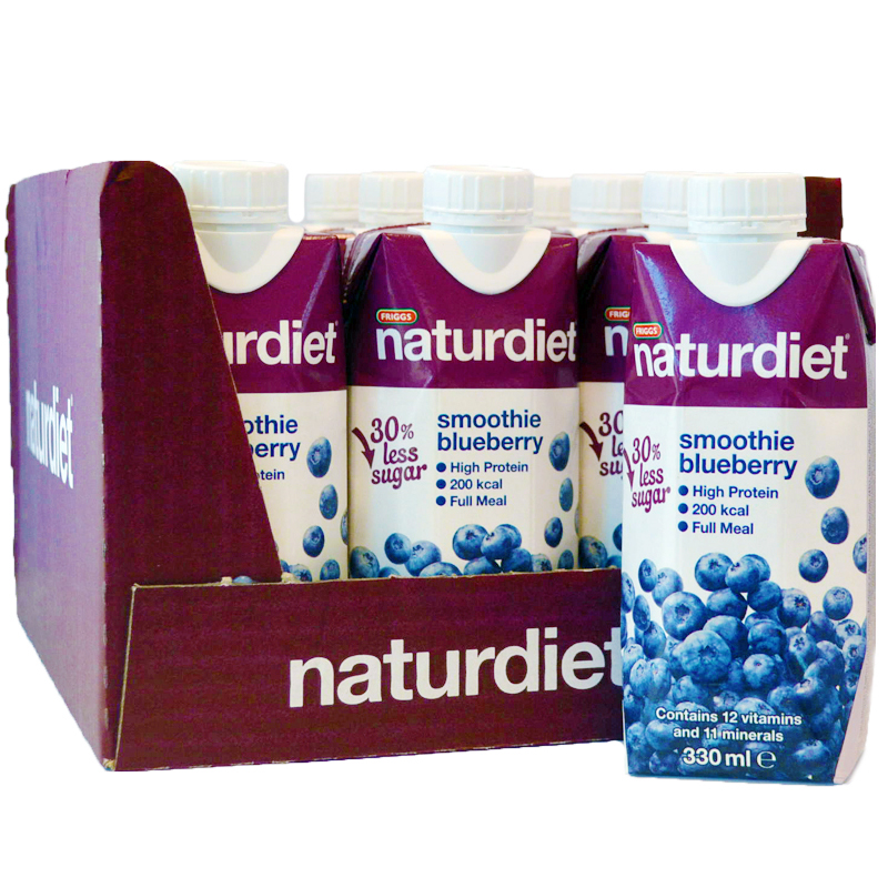 Hel Låda Måltidsersättning Smoothie "Blueberry" 12 x 330ml - 47% rabatt