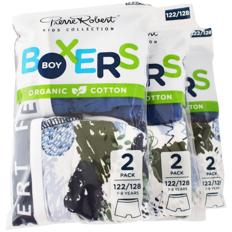 Kalsonger Boxers Barn 122-128 Khaki & blå 6-pack - 46% rabatt