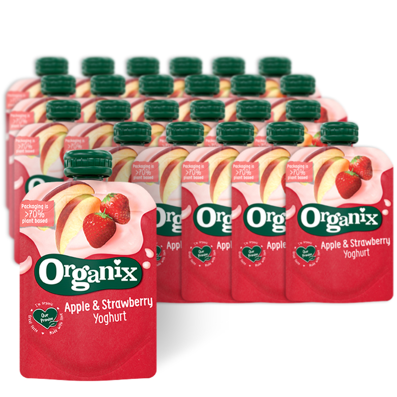 Eko Mellanmål Yoghurt, Äpple & Jordgubb 24-pack - 64% rabatt