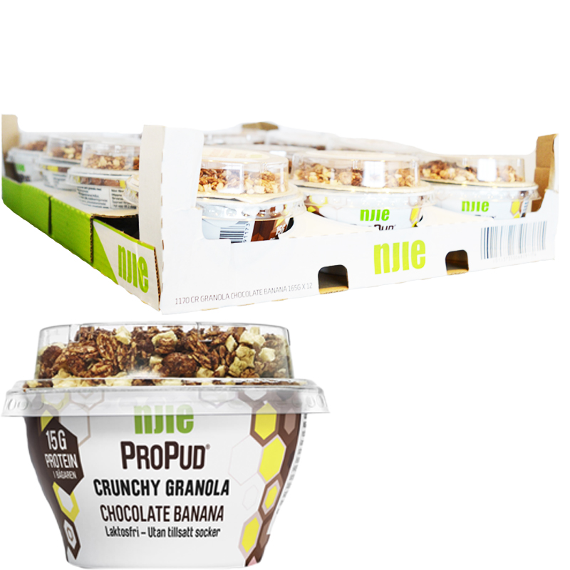 Hel Låda Proteinpudding "Chocolate & Banana" 12 x 165g - 28% rabatt
