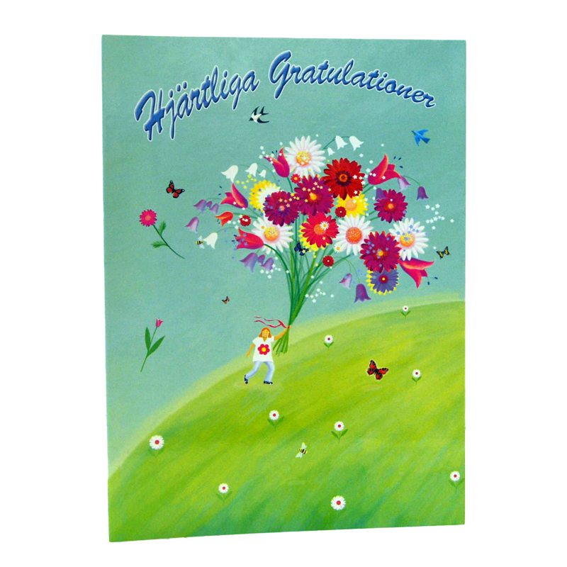Gratulationskort Dubbelt "Gratulationsbukett" - 97% rabatt