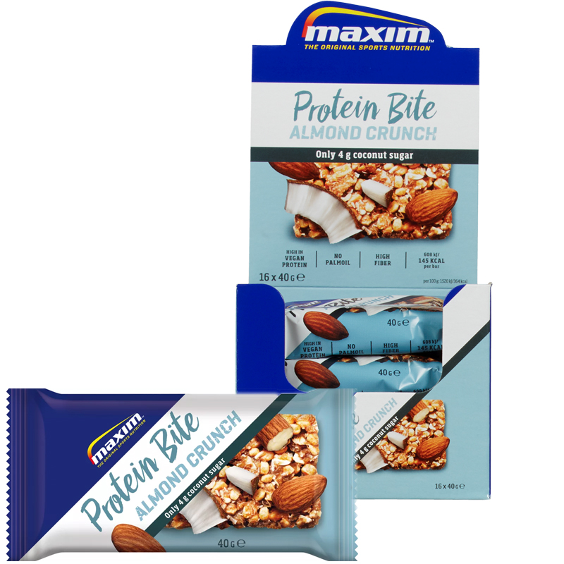 Hel Låda Proteinbars "Almond Crunch" 16 x 40g - 67% rabatt