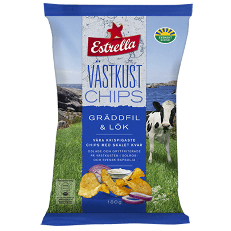 Västkustchips Gräddfil & Lök - 27% rabatt