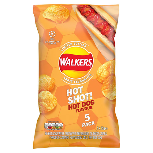 Walkers Hot Shot Hot Dog Chips 5-pack