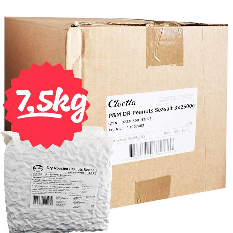 Hel Låda Jordnötter 3 x 2500g - 73% rabatt
