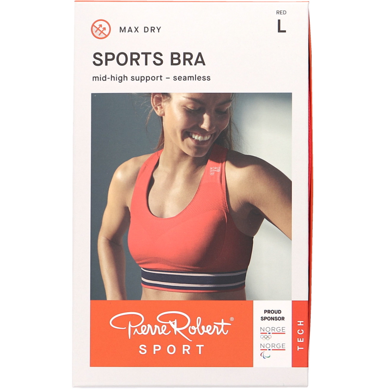 Sport-BH Mid High Support Röd Stlk L - 72% rabatt