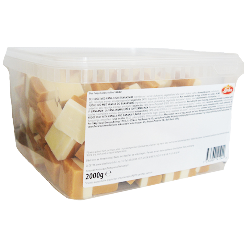Hel Låda Godis Fudge Banan & Vanilj 2kg - 62% rabatt