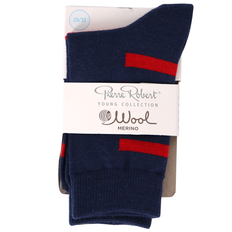 Ullstrumpor Navy Röd stlk 29-32 - 58% rabatt
