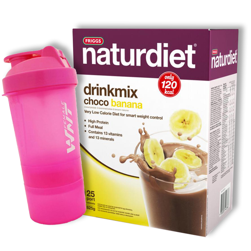 Drinkmix Choklad & Banan 825g + Shaker - 60% rabatt