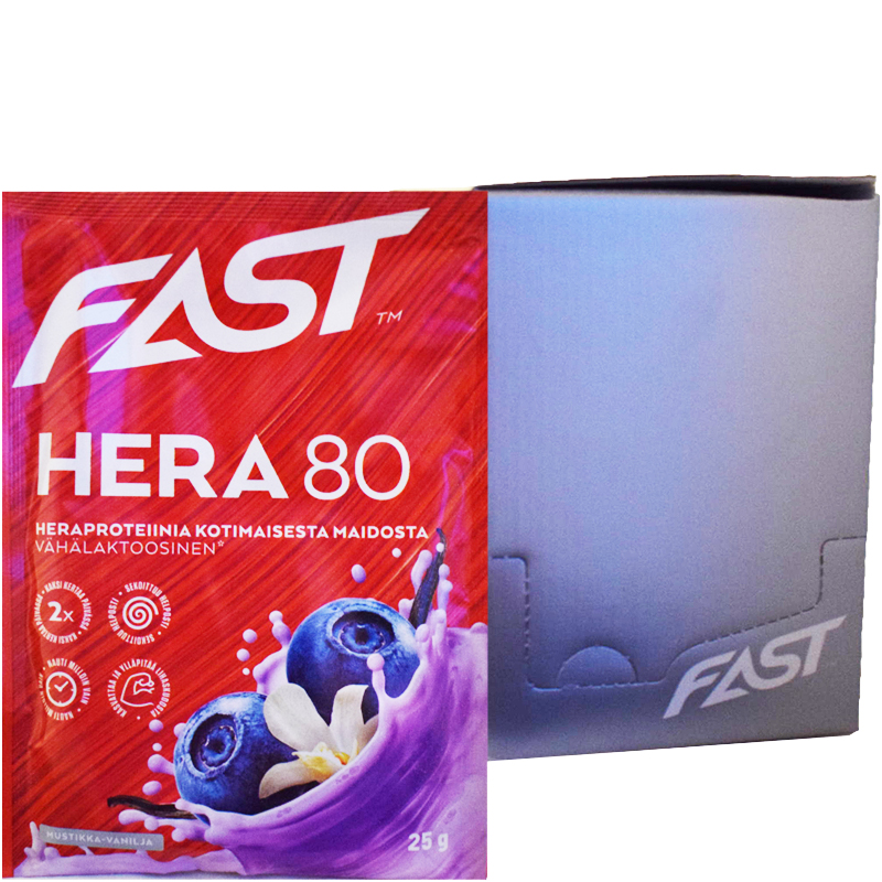 Hel Låda Proteinpulver Blåbär & Vanilj "Hera 80" 20 x 25g - 67% rabatt