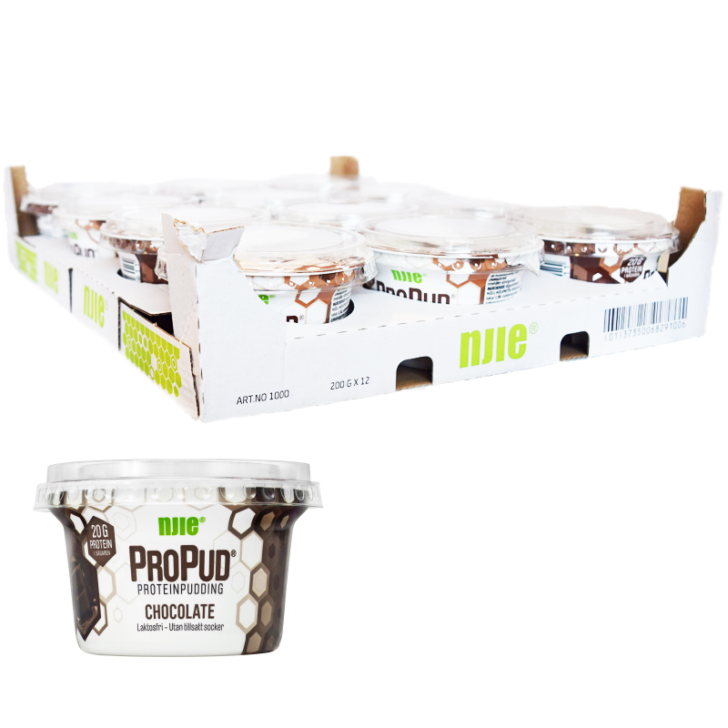 Hel Låda Proteinpudding Choklad 12 x 200g - 28% rabatt